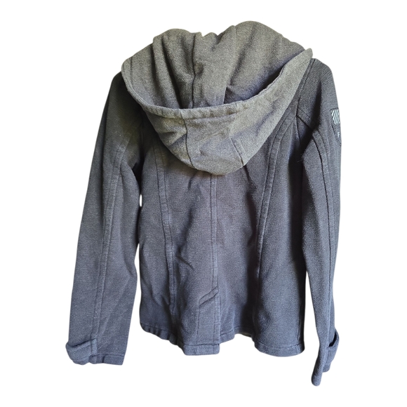 Fox Double-Breasted Hooded Black Jacket - Picture 3 of 4